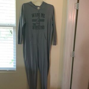 Faded Glory One Piece Pj w/hoodie